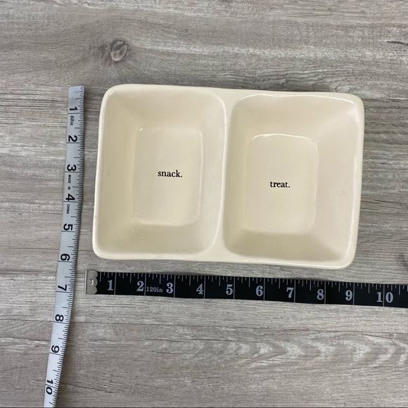 Rae Dunn Divided Snack Serving Dish Trinket Tray - Picture 5 of 5